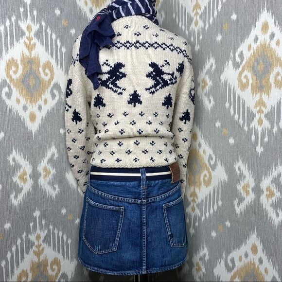 Ralph Lauren Distressed Indigo Denim Mini Skirt - Picture 12 of 16